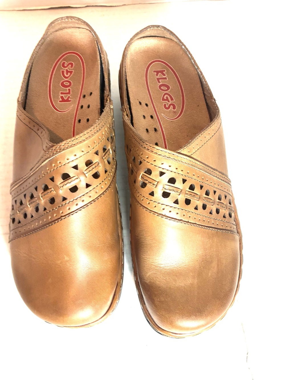 KLOGS Syracuse Brown Leather Platform Comfort Clogs Women’s Size 8M